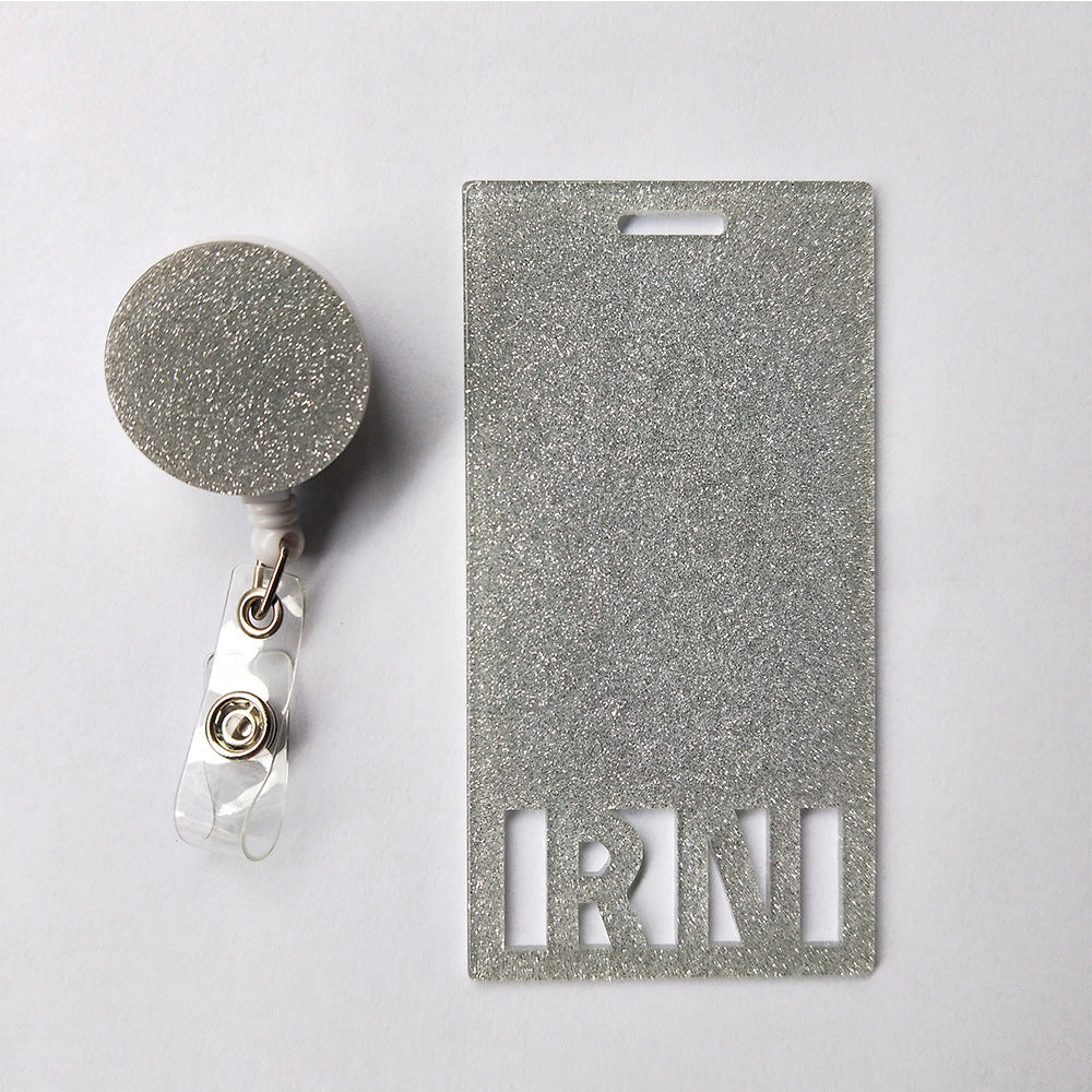 Wholesale Badge Reels Acrylic Easy-Pull Button ID Card Holder Badge Scroll Retractable Keychain